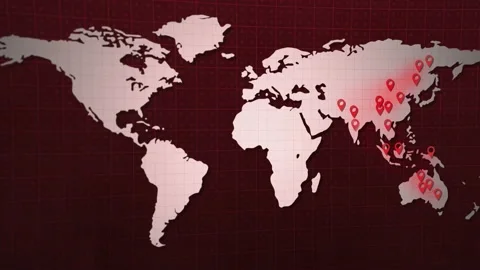 A view of a COVID 19 spreading across globe Stock Footage 155223766