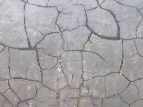 View of cracks on cemented wall Stock Photos