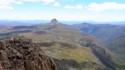 View from Cradle Mountain Summit Stock Footage 201315998