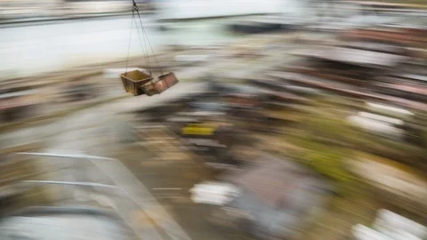 View from the crane working on the ship Stock Footage 86787661