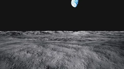 View of craters on the lunar surface as seen from earth Stock Footage 326182100