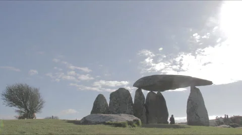 View of cromlech ancient burial ground (5K TIMELAPSE) Stock Footage