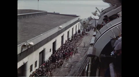 View of Crowd on Pier Stock Footage 47643239