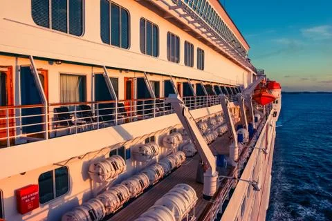 View on the cruise ship deck Stock Photos