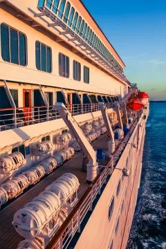 View on the cruise ship deck Stock Photos