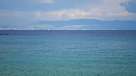 View on crystal blue open sea Stock Footage 112824909