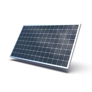 View of Crystalline Solar Panel Isolated on White. 스톡 일러스트