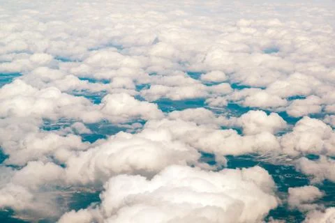 View of cumulus clouds from above Stock Photos