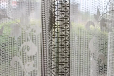 A View of Curtain from Window Foto stock