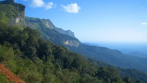 View of a curvy landscape, full of trees, in the morning, India Vídeo Stock 119361658