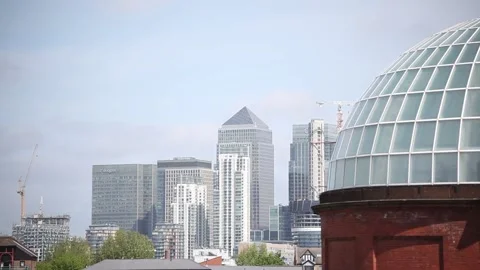 A view from Cutty Sark Tea Clipper with Greenwich Foot Tunnel Entrance in London Vídeos de archivo 166364425