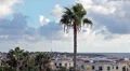 View at the Cyprus seacoast with light in rock, Paphos town with Mediterranean HD Footage