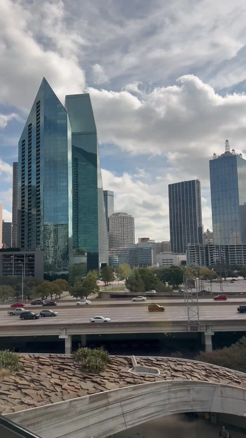View of Dallas city from the vindicated of Perot museum Stock Footage 336944686