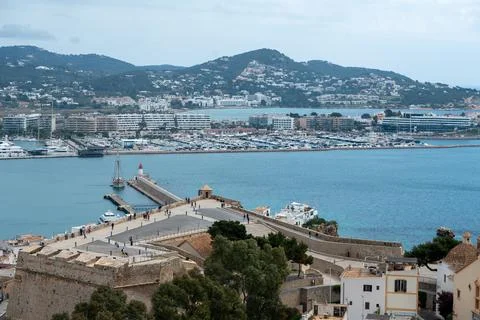 View from Dalt Vila old town in Ibiza in Spain in the summer of 2022. Stock Photos