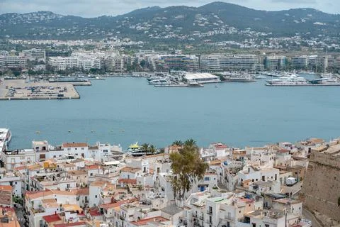 View from Dalt Vila old town in Ibiza in Spain in the summer of 2022. Stock Photos
