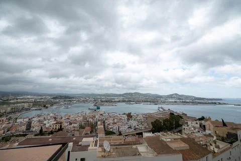 View from Dalt Vila old town in Ibiza in Spain in the summer of 2022. Stock Photos