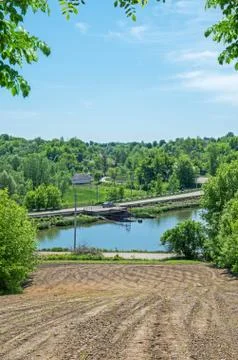 View on dam with gateway Stock Photos