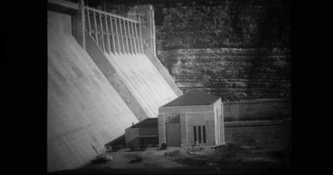View of dam in Mississippi Stock Footage 43393429