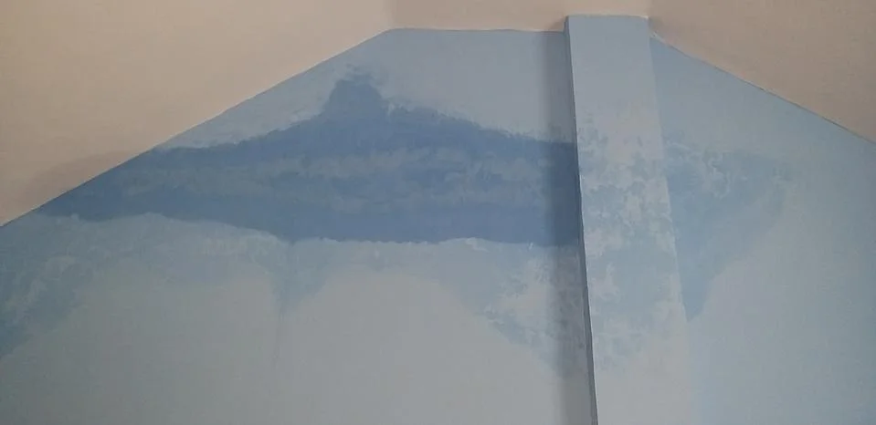 A view of damage on the wall Stock Photos