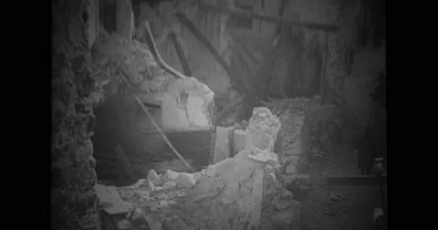 View of damaged buildings Stock Footage 43503898