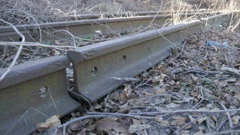 View Of Damaged Rusted Rail Stock Footage 172142483