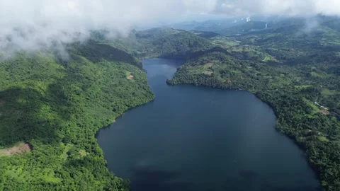 View of the Danao lake and clouds In the... | Stock Video | Pond5