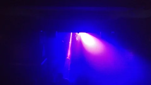 View of the dance floor of an underground techno club with rays of light 스톡 동영상 88208843