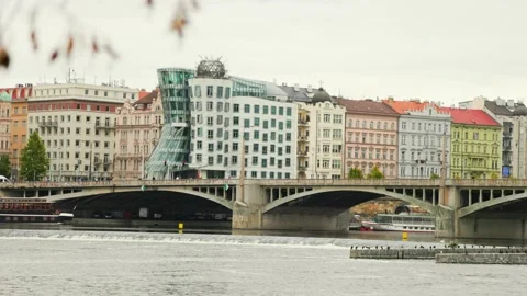 View of Dancing House Stock Footage 223257107