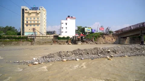 View of Dander River after flood Видео 321038787