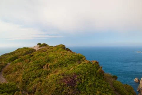 View of danger cliffs in Cabo Penas, Spain Photos