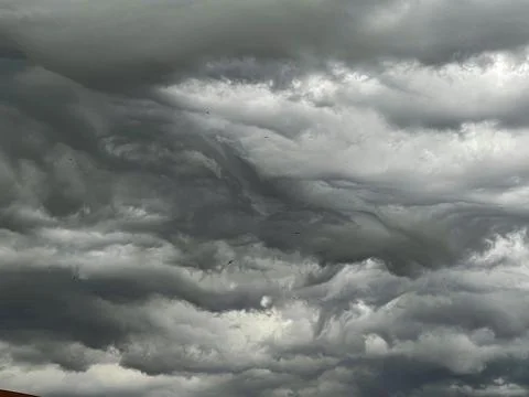 View of the dark cloudy sky before the storm, in Venice. Stock Photos