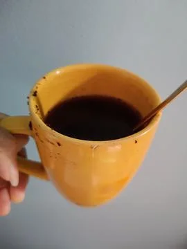 View of dark coffee in the mug Stock Photos