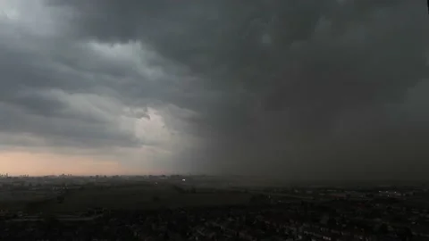 View Of Dark Foreboding Storms Clouds Approaching. Locked Off, 動画素材 201877172