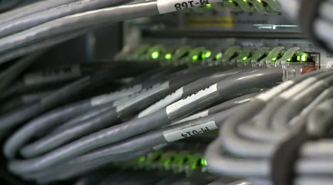 View of data cables connected to server Stock-Footage 45372510