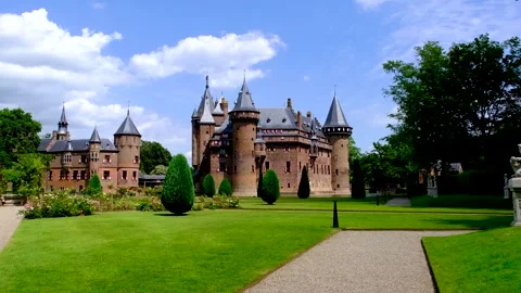 View of the De Haar Castle, Netherlands. Video stock 275016286