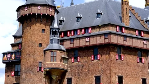View of the De Haar Castle, Netherlands. 스톡 동영상 275834264