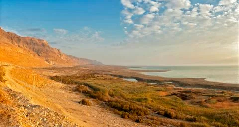 View of Dead Sea coastline. Israel Stock Photos