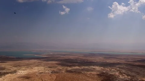 View of the Dead Sea from Masada Video stock 70619116