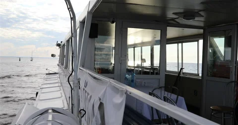 View from the deck to the bow of the ship Stock Footage 101740426