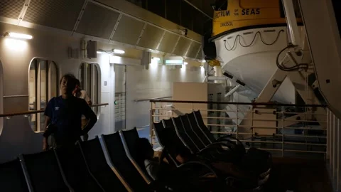 View on deck of passenger cruise ship spectrum of the sea,royal caribbean c.. Stock Footage 248029322