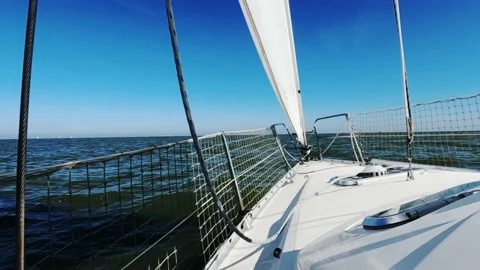 View on deck of sailboat (+ audio) Stock Footage 211626799