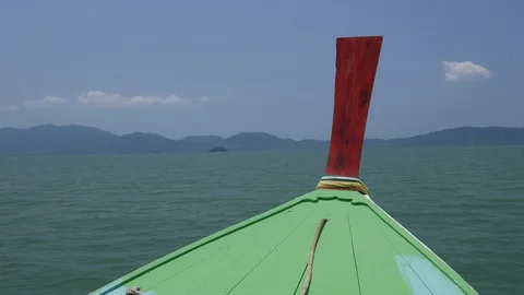 View deck of sailing boat moving over the sea in thailand. Stock Footage 88182652