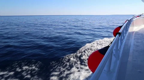 View from the deck of the ship on the sea 스톡 동영상 61601551