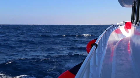 View from the deck of the ship on the sea 스톡 동영상 61601714