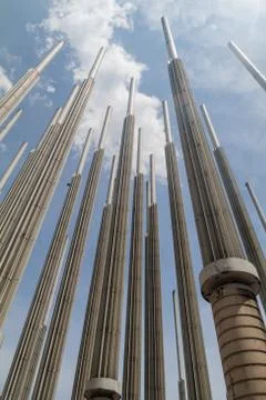 View of decorations at Parque de las Luces (Park of the Lights) on Cisneros S Fotos Stock