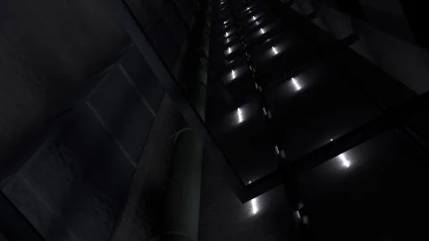 View in a deep Elevator Shaft Stock Illustration