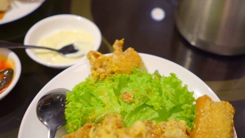 View of delicacies with vegetables Stock-Footage 116497197