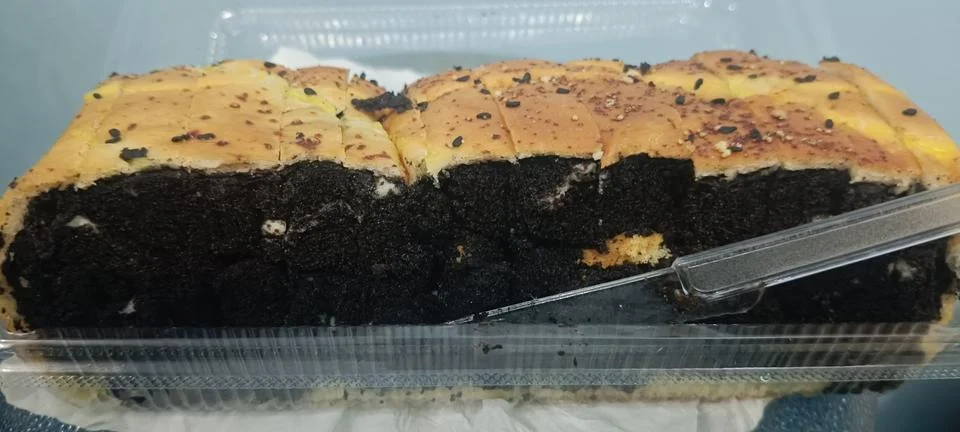 View of delicious sponge cake Foto stock