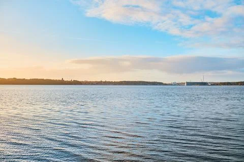View from Denmark to Flensburg Stock Photos