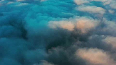 View of dense cumulus clouds from above. Stock Footage 142934559